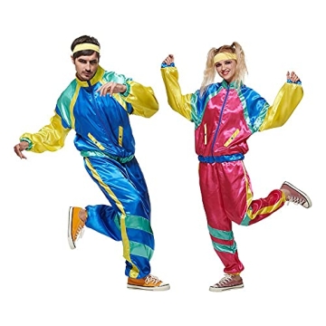 EraSpooky 80s Costume Retro Jacket Tracksuit for Parties