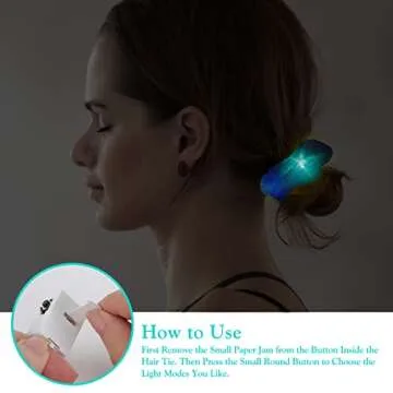 YL Mainland 12PCS LED Scrunchies, Glow in the Dark Hair Ties with Premium Gift Bag, Light Up Hair Accessories for Women, 3 Light Modes, Colorful Meteor Yarn Hair Ties, Hair Bands for Neon Glow Party