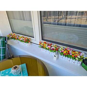 XONOR Artificial Flower Plants in Picket Fence Pot