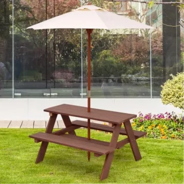 BETTARY Kids Picnic Table with Removable Umbrella