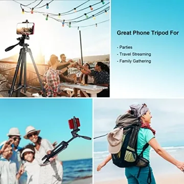 PHOPIK 55" Aluminum Extendable Phone Tripod with Remote