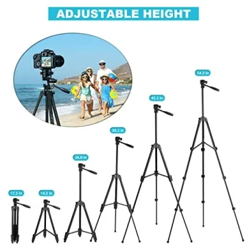 PHOPIK 55" Aluminum Extendable Phone Tripod with Remote