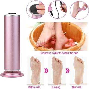 Electric Callus Remover, Ravifun Foot File Grinder Tool with Speed Controller and 60pcs Replacement ...