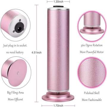 Electric Callus Remover, Ravifun Foot File Grinder Tool with Speed Controller and 60pcs Replacement Sandpaper Disk for Men Women Dead Dry Crack Skin Calluses