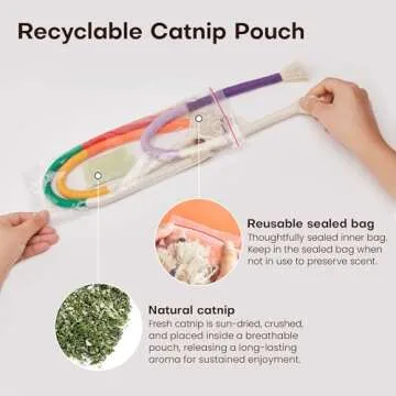 Potaroma Cat Toys Chew Ropes 3Pcs with Refillable Natural Catnip, Safe Teeth Cleaning Toy for Indoor Kittens, Interactive Cat Nip Kitty Toys for All Breeds 19.5 Inches