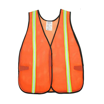 SIFE 10 Pack High Visibility Reflective Safety Vests - Lightweight Breathable Neon Orange