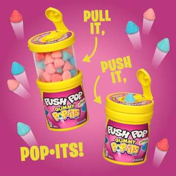 Push Pop Pop-Its Gummy Candy - 8 Count Gummy Candy With Fun, Portable Containers - Fruity Delicious ...
