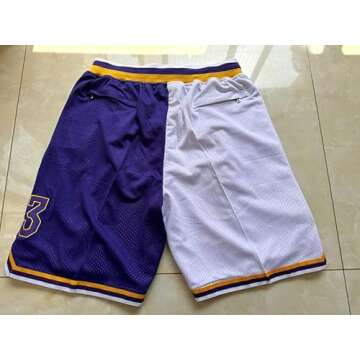 Mens Basketball Shorts,Men Retro Mesh Rap Embroidered Short with Pockets, High School Fans 90S Casual Athletic Gym Shorts