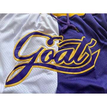 Mens Basketball Shorts,Men Retro Mesh Rap Embroidered Short with Pockets, High School Fans 90S Casual Athletic Gym Shorts