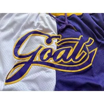 Mens Basketball Shorts,Men Retro Mesh Rap Embroidered Short with Pockets, High School Fans 90S Casual Athletic Gym Shorts