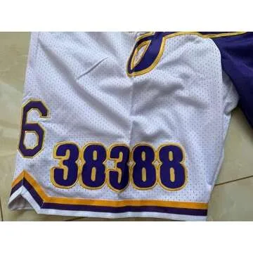 Mens Basketball Shorts,Men Retro Mesh Rap Embroidered Short with Pockets, High School Fans 90S Casual Athletic Gym Shorts