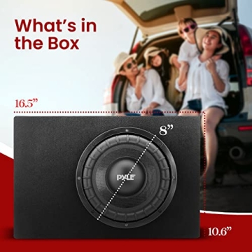 Pyle Slim 400W Subwoofer Box System for Car Truck Audio