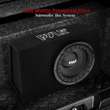 Pyle Slim 400W Subwoofer Box System for Car Truck Audio