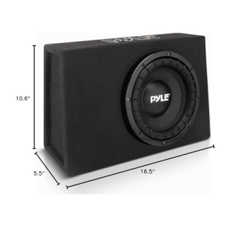 Pyle Slim 400W Subwoofer Box System for Car Truck Audio
