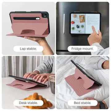 Zugu Case for iPad Pro 11 (M4) 2024, Slim Protective Cover with Apple Pencil Holder, Auto Wake/Sleep, Multiple Viewing Angles, iPad Pro 11 Inch Cover, Phone Protector, Desert Rose