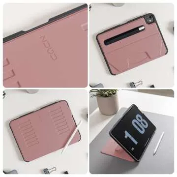 Zugu Case for iPad Pro 11 (M4) 2024, Slim Protective Cover with Apple Pencil Holder, Auto Wake/Sleep, Multiple Viewing Angles, iPad Pro 11 Inch Cover, Phone Protector, Desert Rose