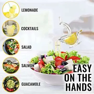 New Acrylic Manual Lemon Slice Squeezer, Portable Transparent Fruit Juicer, Elegance Bird Shape, Hand Juicer for Orange Lemon Lime Pomegranate (4Pcs) (4Pcs)
