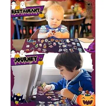 Benresive Reusable Sticker Books for Kids 2-4, Sticker Books for Toddlers 1-3, Toddler Sticker Book Age 2-4, Toddler Travel Toys Activities Crafts Gifts - Halloween Sticker Book