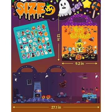 Benresive Reusable Sticker Books for Kids 2-4, Sticker Books for Toddlers 1-3, Toddler Sticker Book Age 2-4, Toddler Travel Toys Activities Crafts Gifts - Halloween Sticker Book