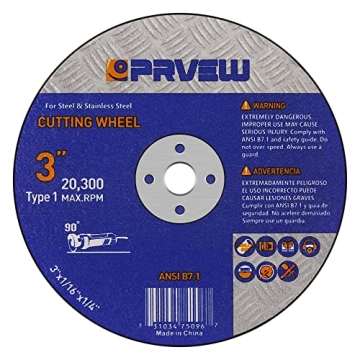 PRVEW 50-PK Cut Off Wheels 3 Inch - Quality Metal & Stainless Steel Aggressive Cutting Discs for Die...