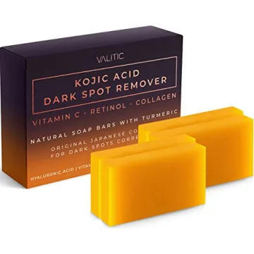 VALITIC Kojic Acid Dark Spot Remover Soap Bars with Vitamin C, Retinol, Collagen, Turmeric - Origina...