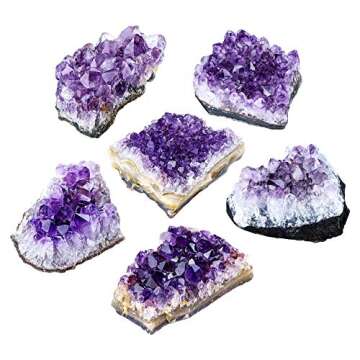 CrystalTears Amethyst Crystal Geode Cluster Raw Amethyst Rock Quartz Healing Crystals Druzy Geode Mi...