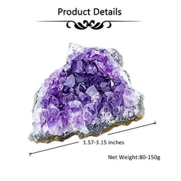 CrystalTears Amethyst Crystal Geode Cluster Raw Amethyst Rock Quartz Healing Crystals Druzy Geode Mineral Specimen Gemstone for Meditation Reiki Healing Home Decor 0.18-0.33 lb Christmas Gift