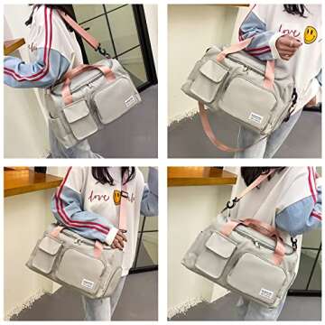 BEULPTN Bag & Toiletry Bag Set - Lightweight Grey Gym & Travel Companion