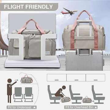 BEULPTN Gym Bag with Toiletry Bag - Grey Travel Set