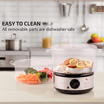 OVENTE 2-Tier Electric Food Steamer Healthy Cooking 400W