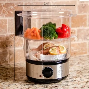 OVENTE 2-Tier Electric Food Steamer Healthy Cooking 400W