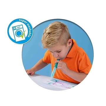 SES Creative 00275 - Blow Airbrush Pens, Set of 7 Color Transition Markers for Kids Creative Drawing