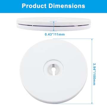 Rierdge 2 Pack 4 inch Lazy Susan Turntable - White Acrylic Ball Bearing Rotating Tray for Cake, Spic...