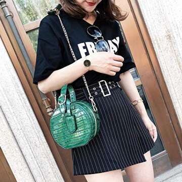 Canteen Purse Round Crossbody Bag for Women Stylish Leather