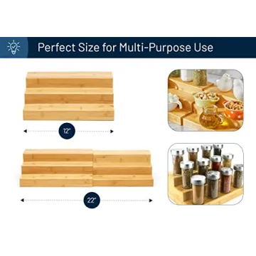 RoyalHouse Bamboo Spice Rack Organizer - Eco-Friendly and Stylish
