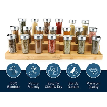 RoyalHouse Bamboo Spice Rack Organizer - Eco-Friendly and Stylish