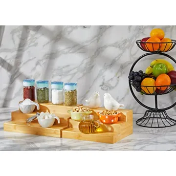 RoyalHouse Bamboo Spice Rack Organizer - Eco-Friendly and Stylish