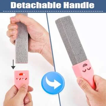 Navona 10 Packs Pumice Stone for Cleaning with 2 Universal Handles, Eco-Friendly and Effective for T...