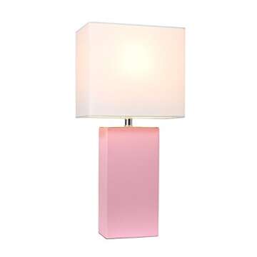 Elegant Designs Pink Leather Table Lamp Modern Lighting