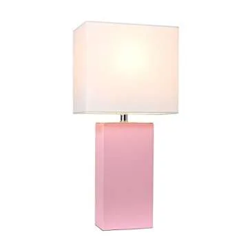 Elegant Designs Pink Leather Table Lamp Modern Lighting