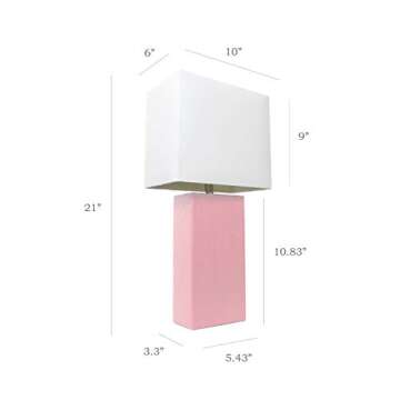 Elegant Designs Pink Leather Table Lamp Modern Lighting