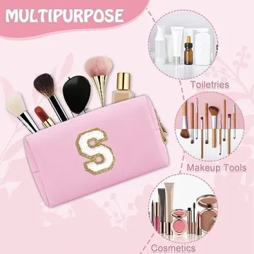 Personalized Small Travel Initial Makeup Bag for Girls