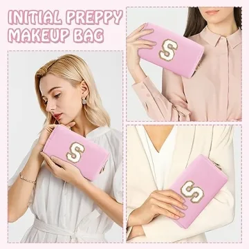 Personalized Small Travel Initial Makeup Bag for Girls
