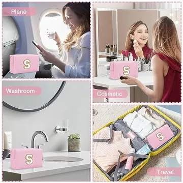 Personalized Small Travel Initial Makeup Bag for Girls