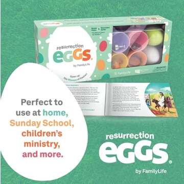 FAMILYLIFE Resurrection Eggs – 12 Piece Easter Eggs Set with Booklet & Religious Figurines – Tells the Story of Easter – Eggs for Easter Egg Hunt