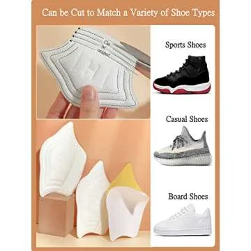 HarChen Heel Grips for Loose Shoes, Heel Cushion Liner for Blisters, Improve The fit and Comfort of The Shoes，Extra StickyHeel Protector Pads Shoe Inserts (4 Pairs)