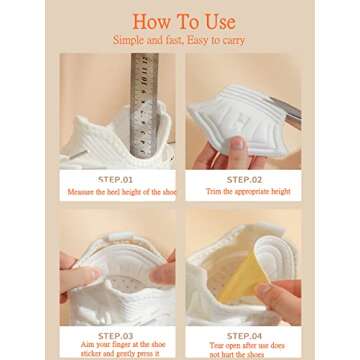 HarChen Heel Grips for Loose Shoes, Heel Cushion Liner for Blisters, Improve The fit and Comfort of The Shoes，Extra StickyHeel Protector Pads Shoe Inserts (4 Pairs)