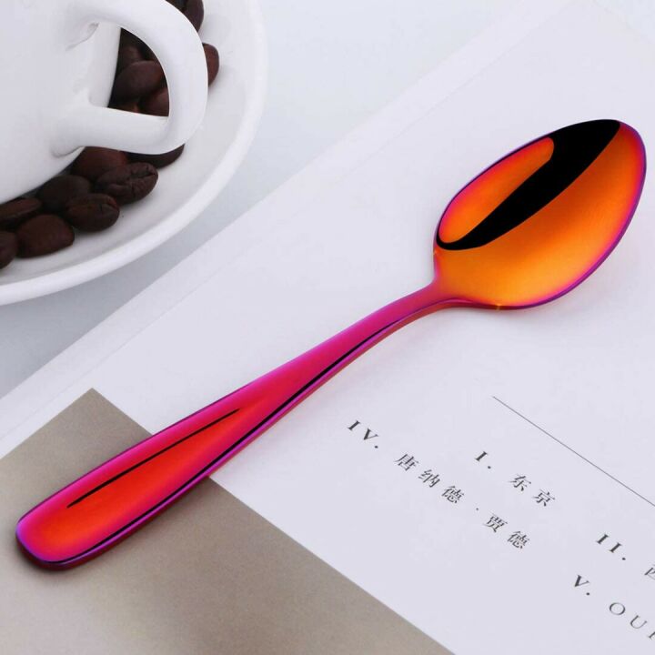 Multicolor 18/10 Dessert Spoons - 8 Piece Set