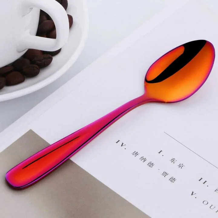 Multicolor 18/10 Dessert Spoons - 8 Piece Set