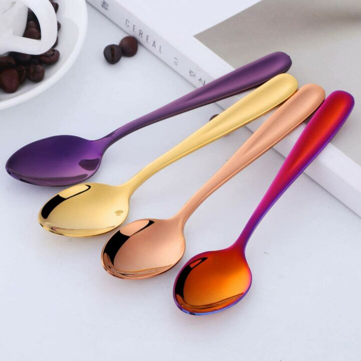 Multicolor 18/10 Dessert Spoons - 8 Piece Set